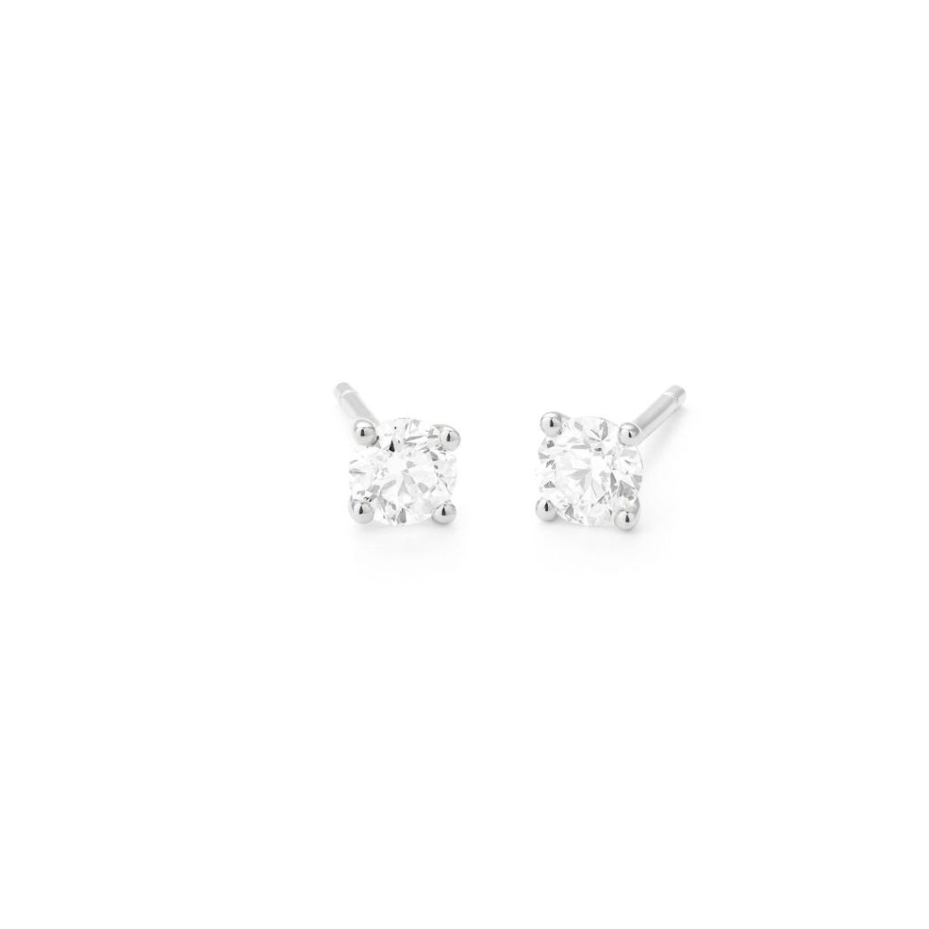 Boucles d'oreilles en or blanc et diamants
