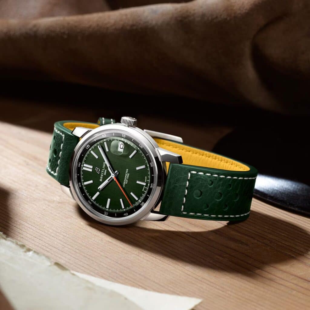 Breitling Top Time B31 corretja de cuir verda