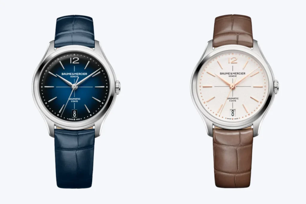 Detalle de la caja con fondo visto del modelo Clifton 34 mm